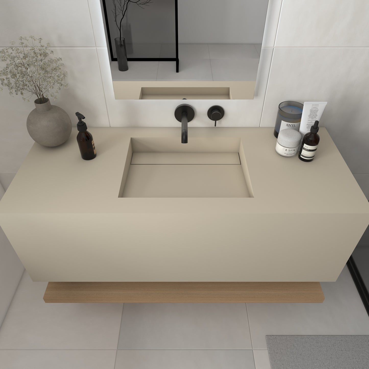 Júpiter Prestige Deep - Lavatório Simples Suspenso em Corian®
