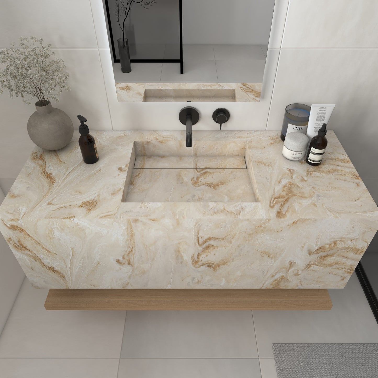 Júpiter Prestige Deep - Lavatório Simples Suspenso em Corian®
