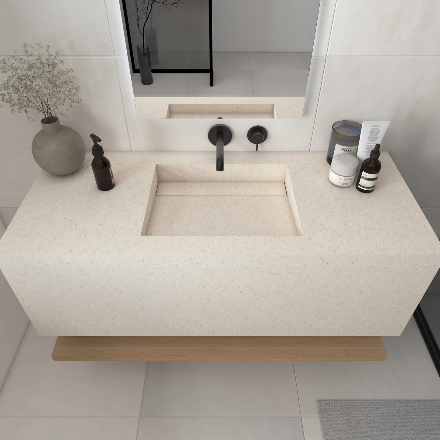 Júpiter Prestige Deep - Lavatório Simples Suspenso em Corian®