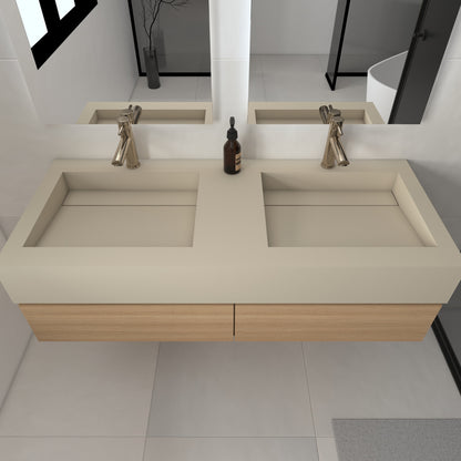 Júpiter Prestige Edge - Lavatório Duplo Suspenso em Corian®