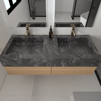 Júpiter Prestige Edge - Lavatório Duplo Suspenso em Corian®