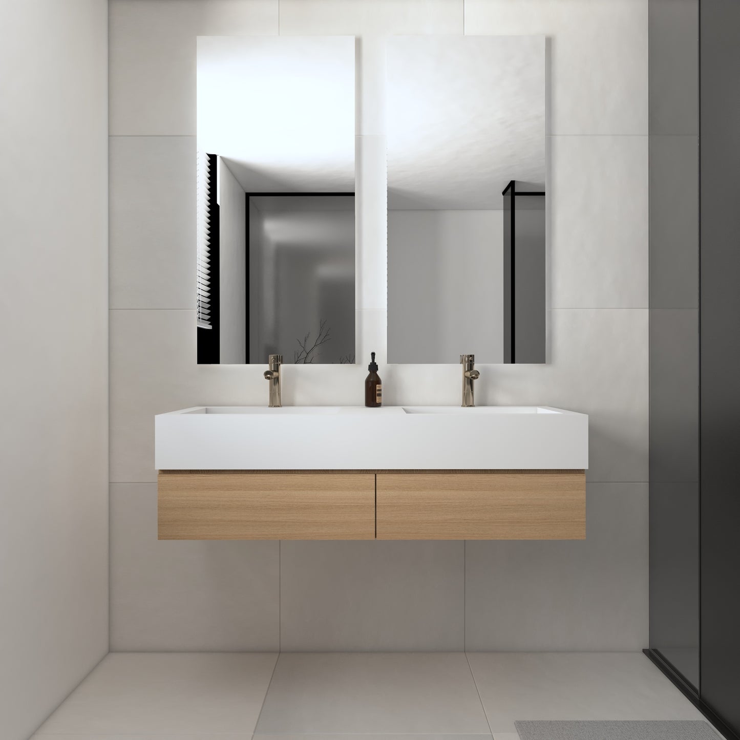 Júpiter Prestige Edge - Lavatório Duplo Suspenso em Corian®