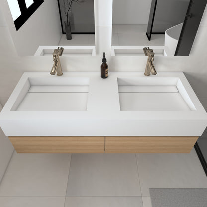Júpiter Prestige Edge - Lavatório Duplo Suspenso em Corian®