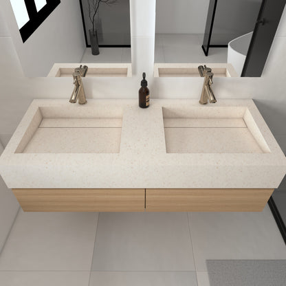 Júpiter Prestige Edge - Lavatório Duplo Suspenso em Corian®