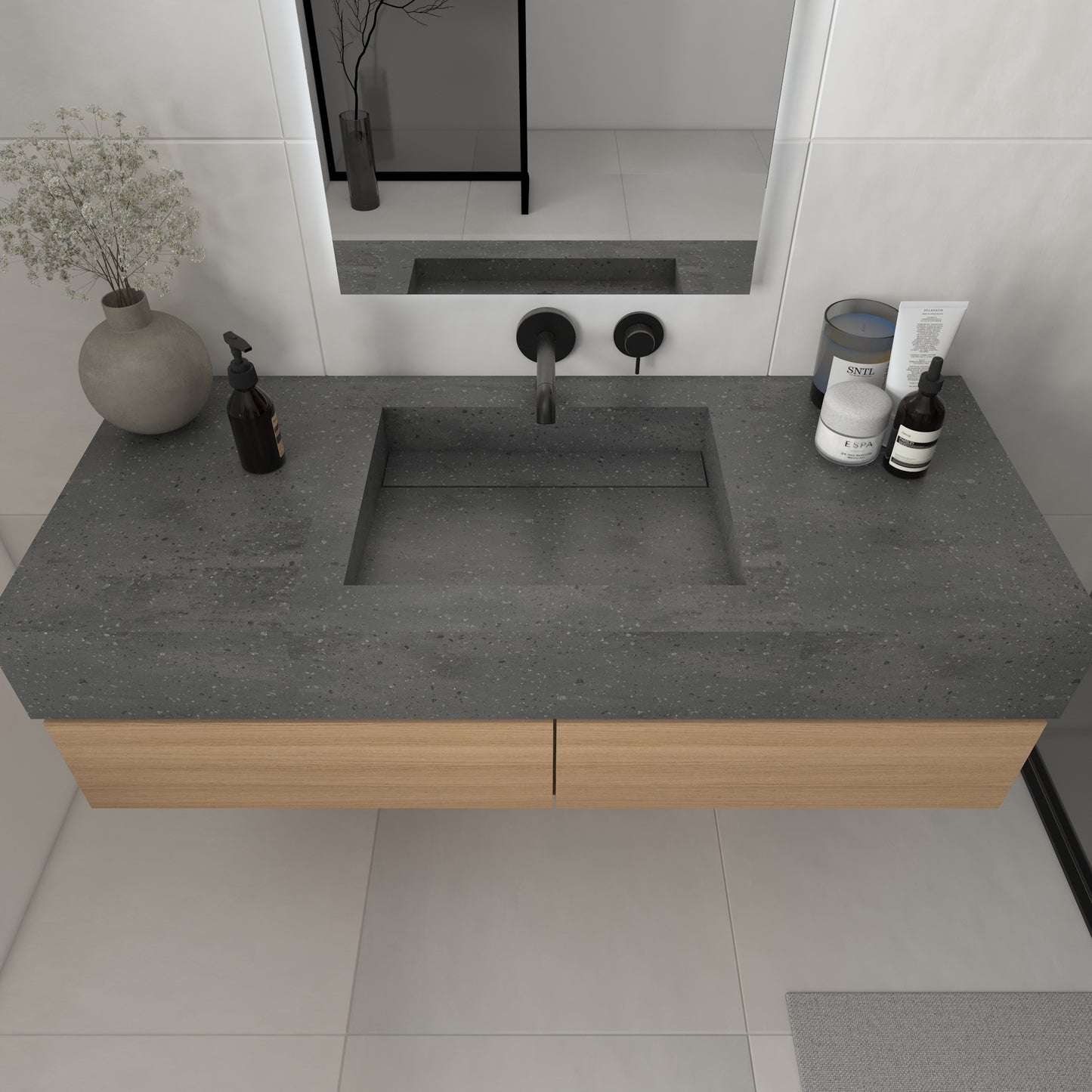 Júpiter Prestige Edge - Lavatório Simples Suspenso em Corian®