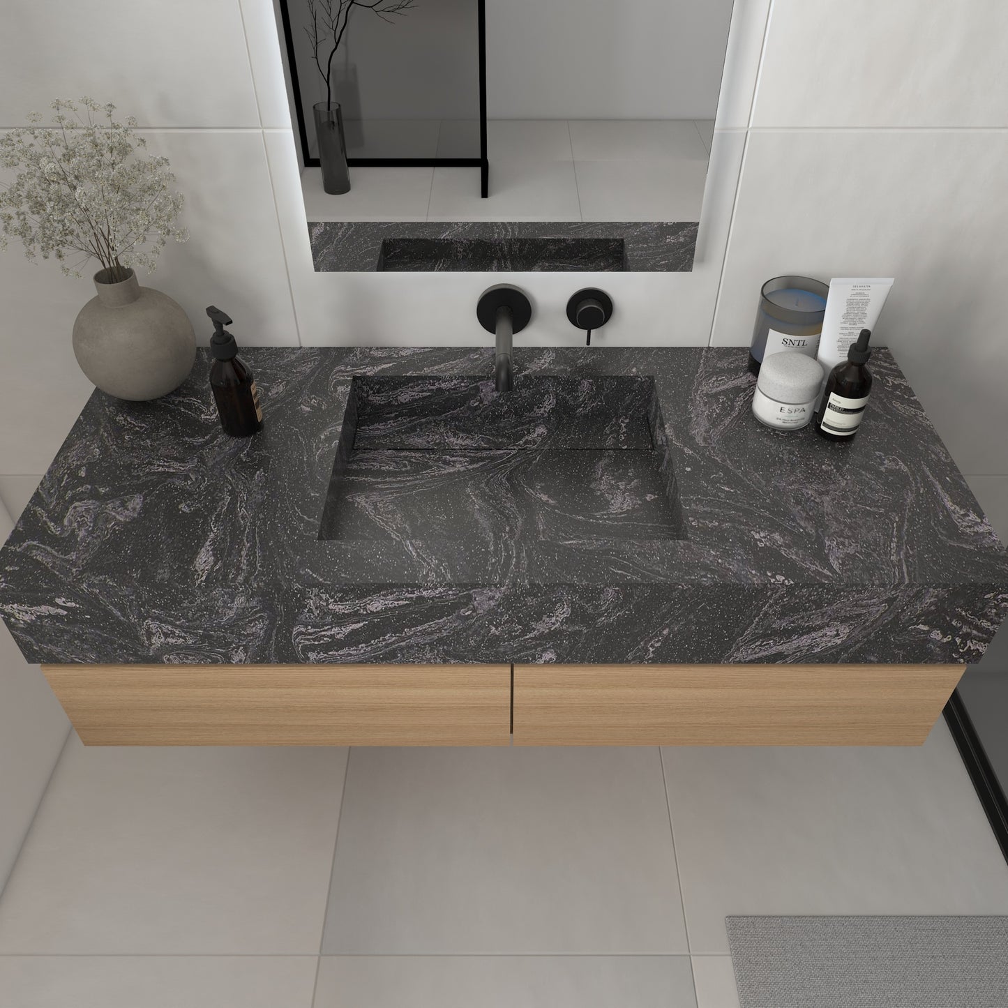 Júpiter Prestige Edge - Lavatório Simples Suspenso em Corian®