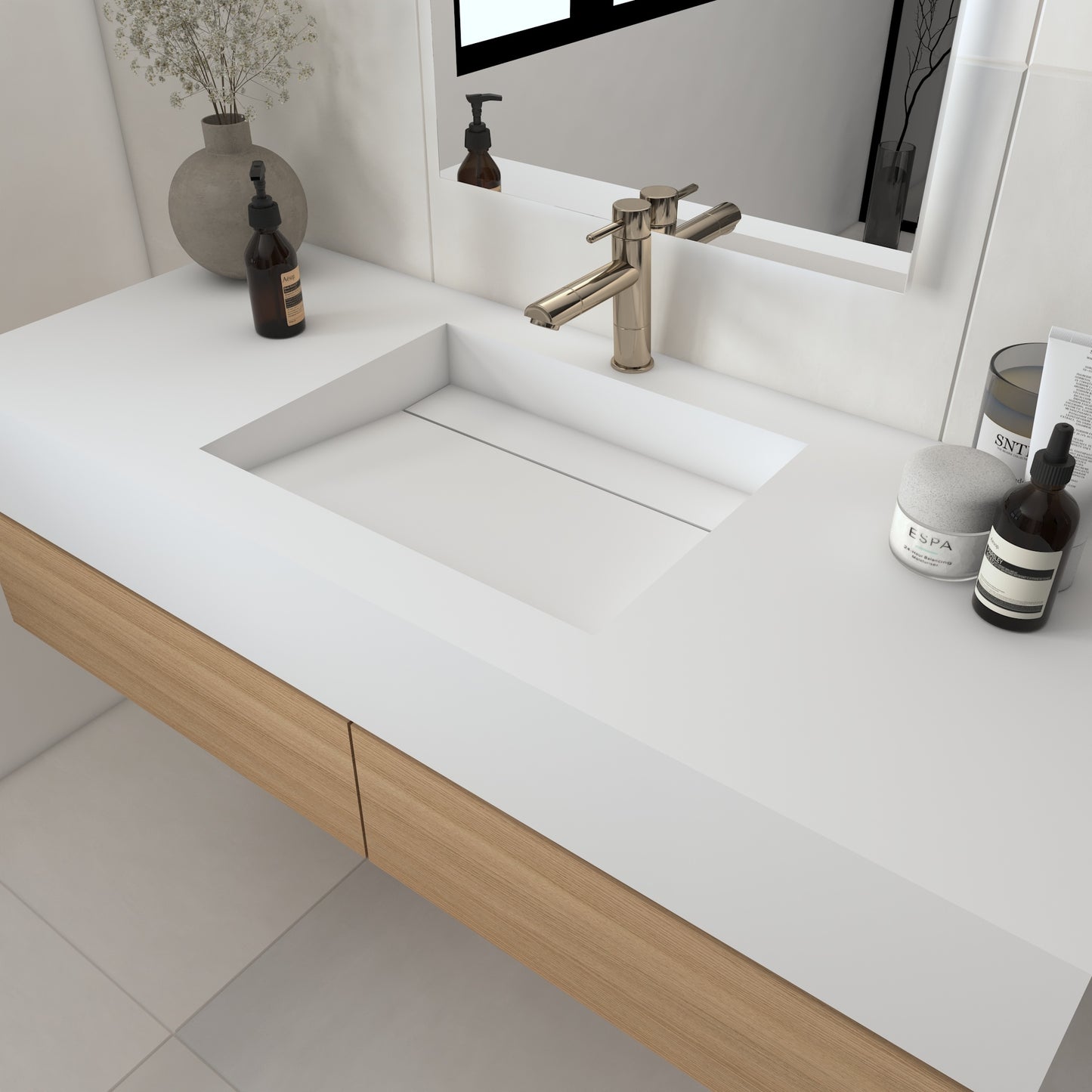 Júpiter Prestige Edge - Lavatório Simples Suspenso em Corian®