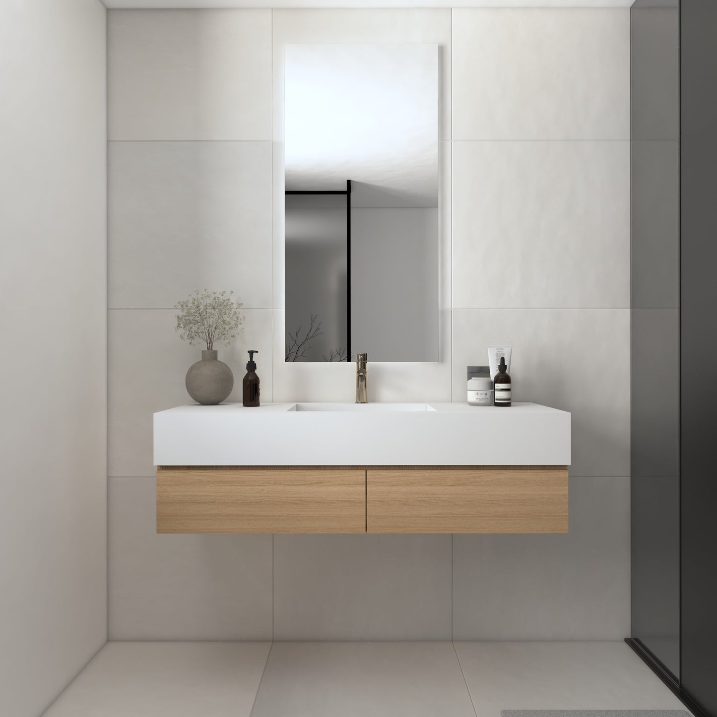 Júpiter Prestige Edge - Lavatório Simples Suspenso em Corian®