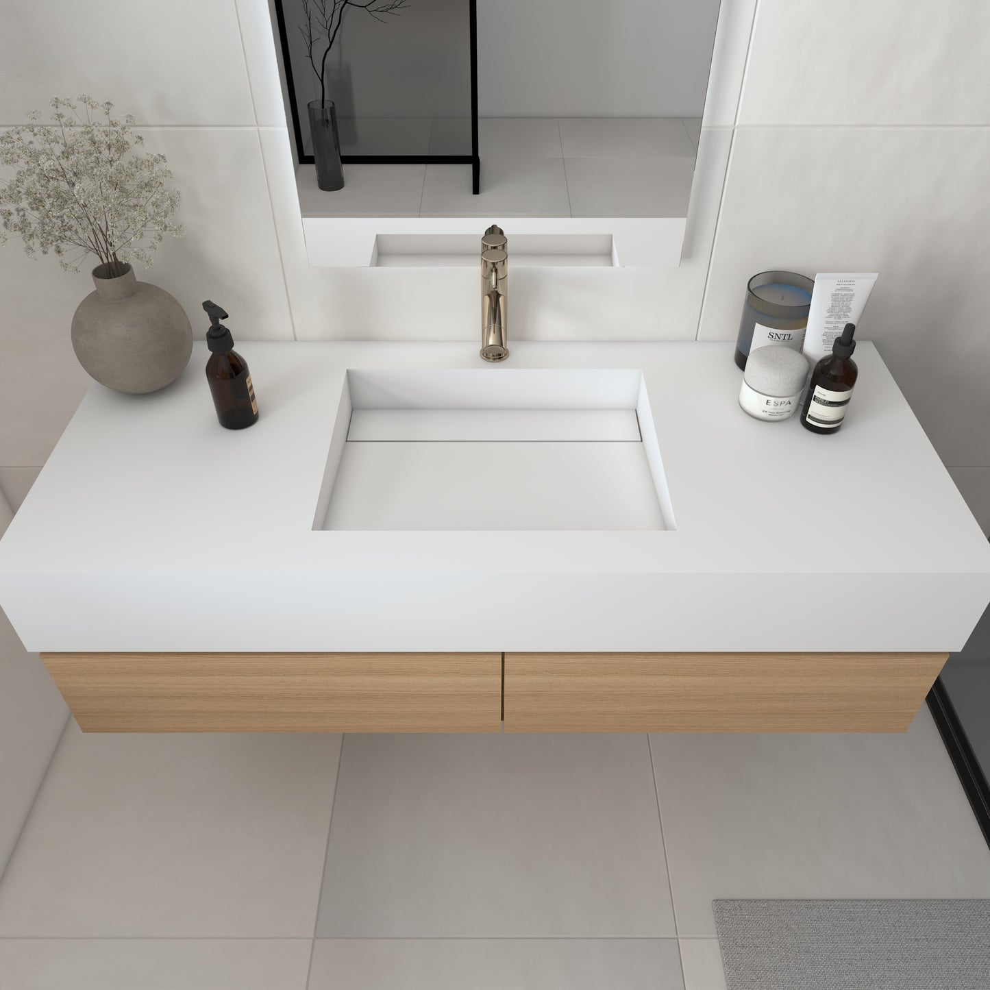 Júpiter Prestige Edge - Lavatório Simples Suspenso em Corian®