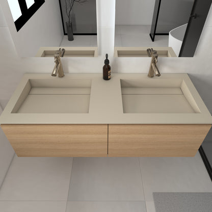 Júpiter Prestige - Lavatório Duplo Suspenso em Corian®