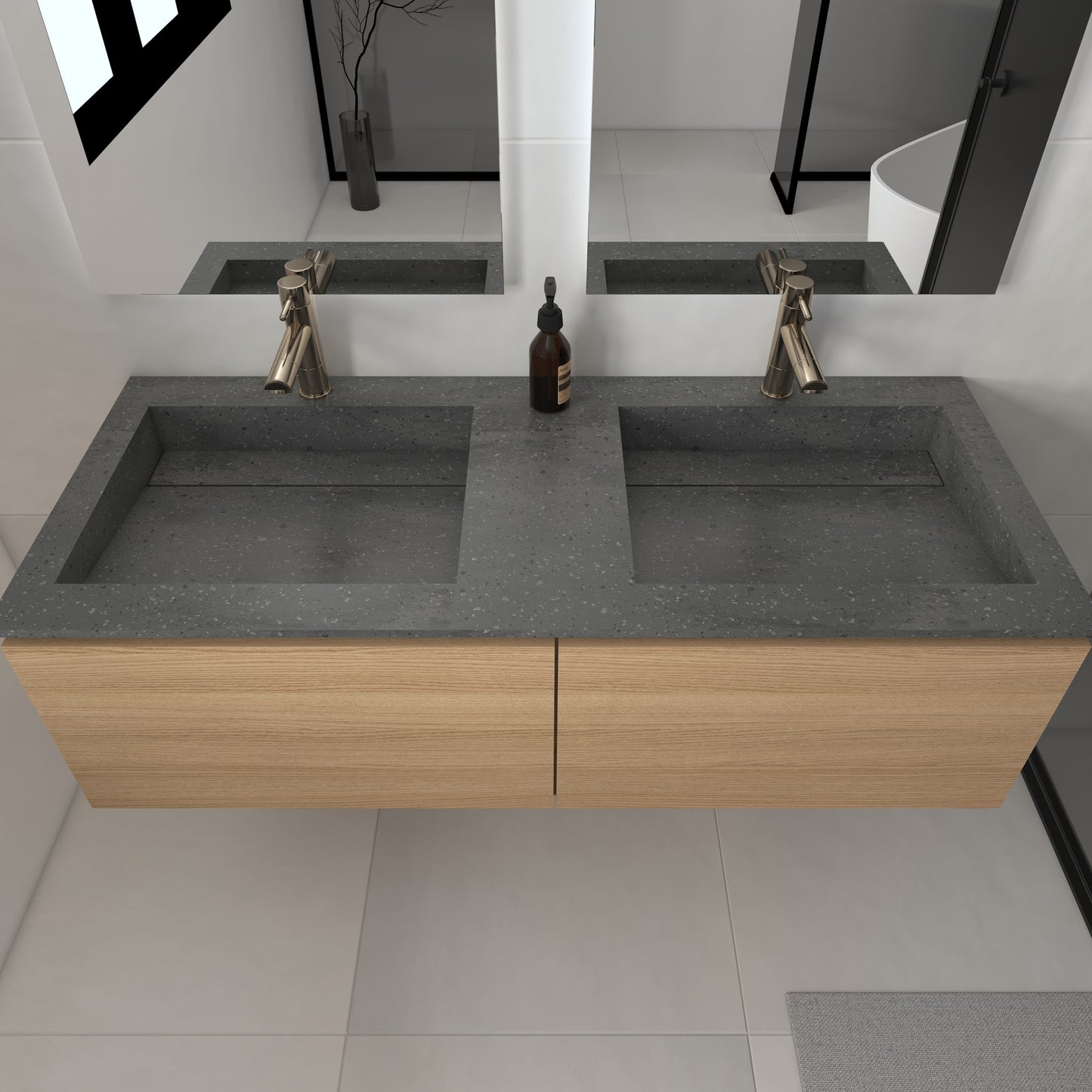 Júpiter Prestige - Lavatório Duplo Suspenso em Corian®