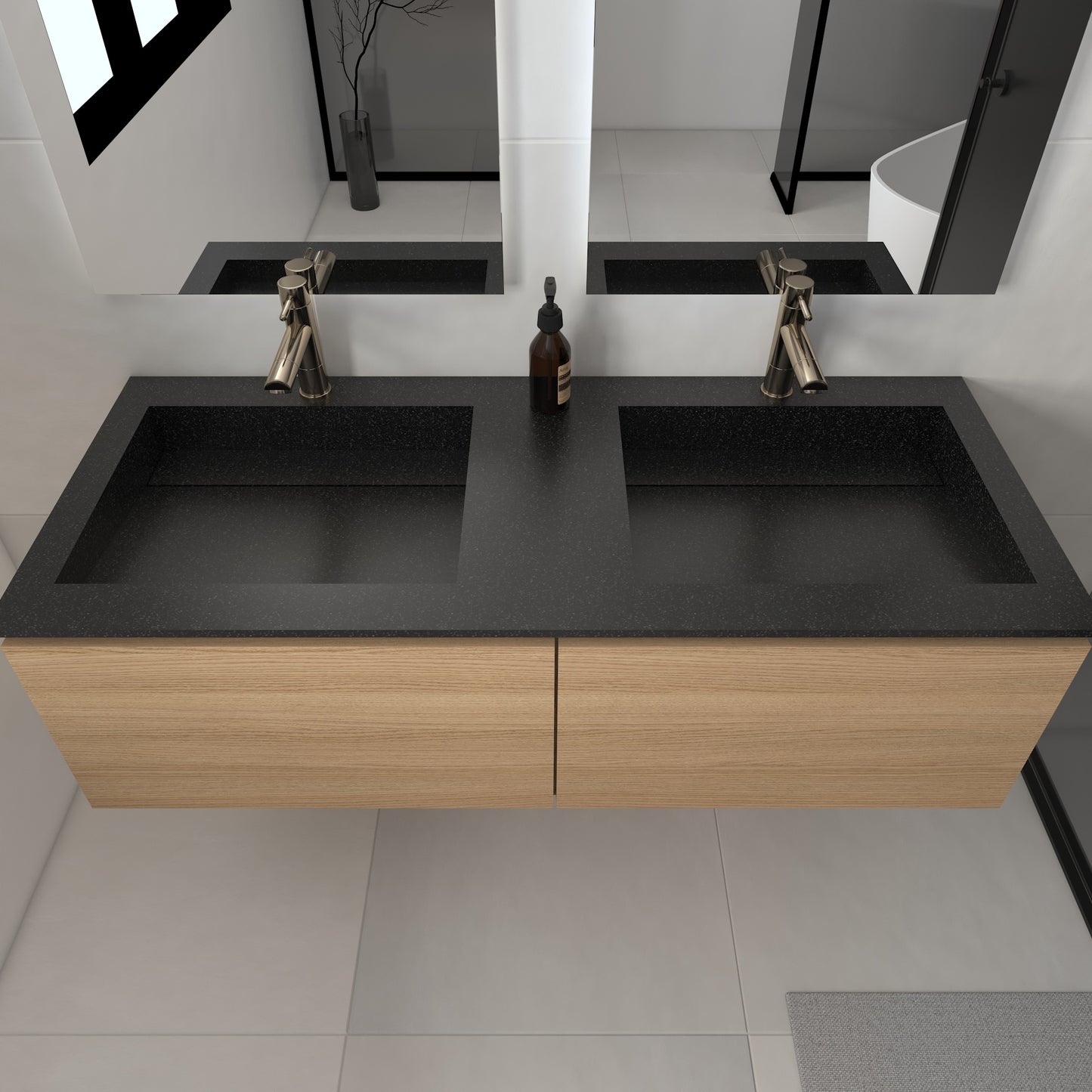 Júpiter Prestige - Lavatório Duplo Suspenso em Corian®