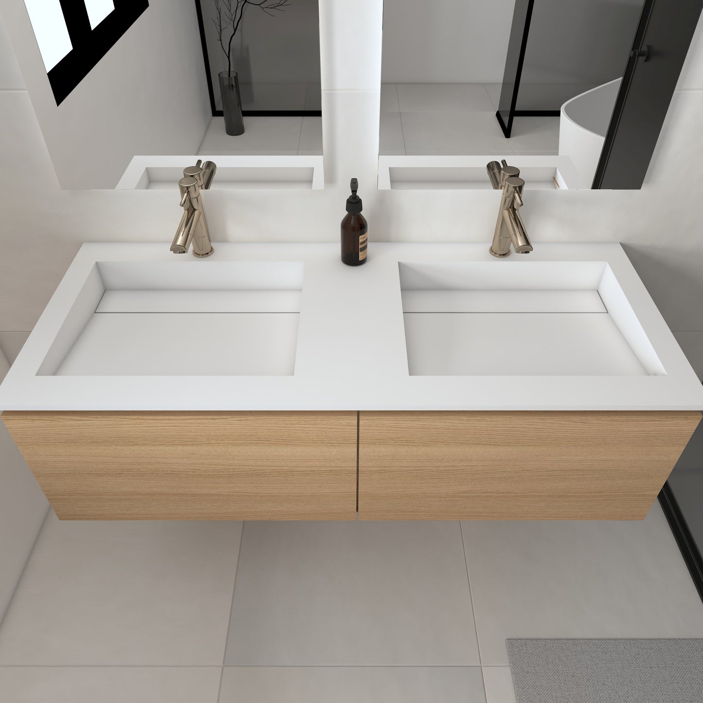 Júpiter Prestige - Lavatório Duplo Suspenso em Corian®