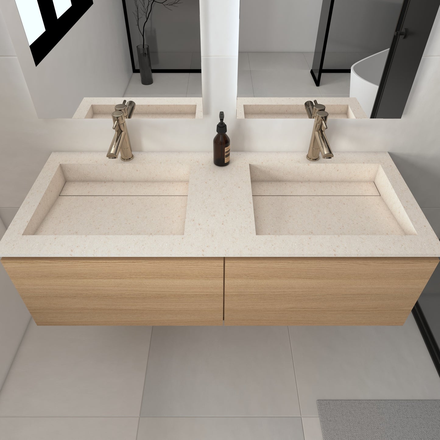 Júpiter Prestige - Lavatório Duplo Suspenso em Corian®