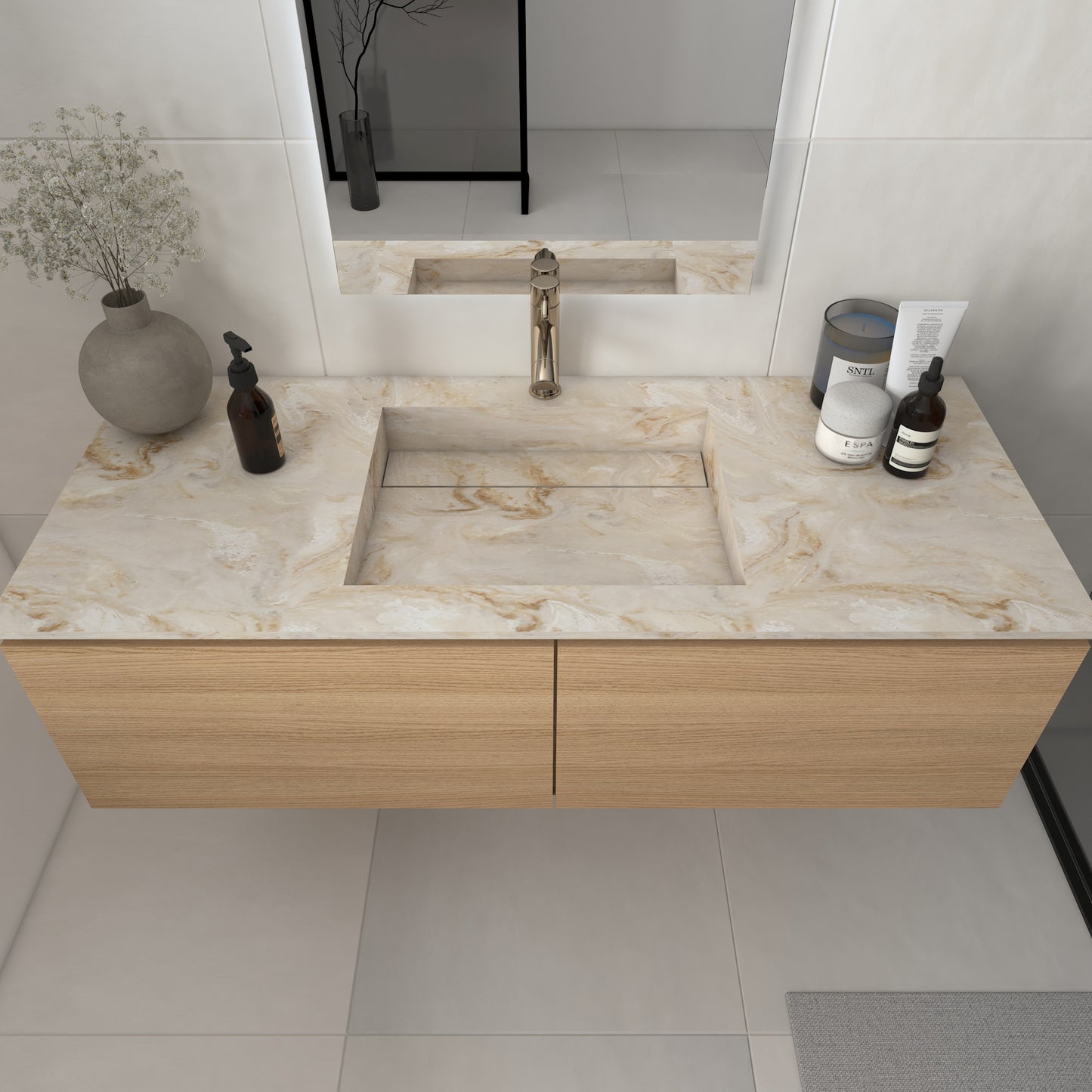 Júpiter Prestige - Lavatório Simples de Encastre em Corian®
