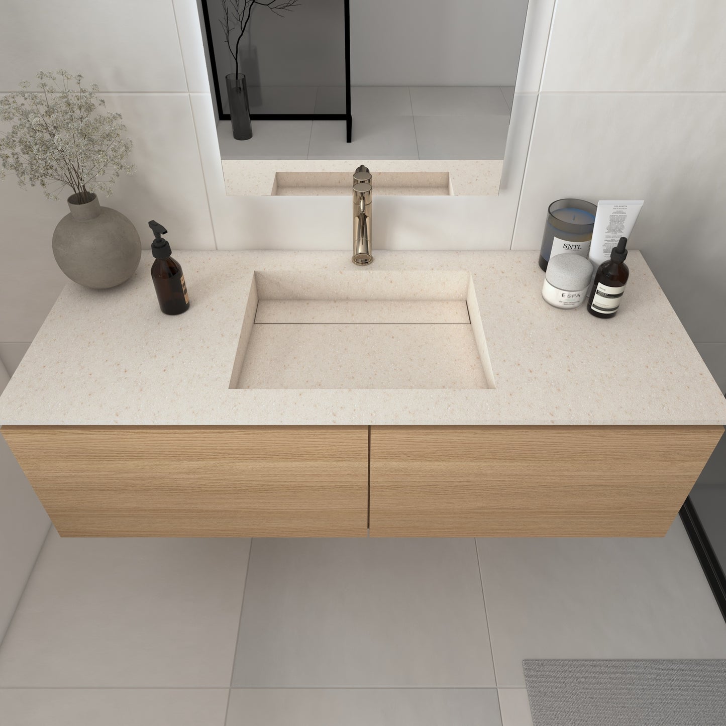 Júpiter Prestige - Lavatório Simples de Encastre em Corian®