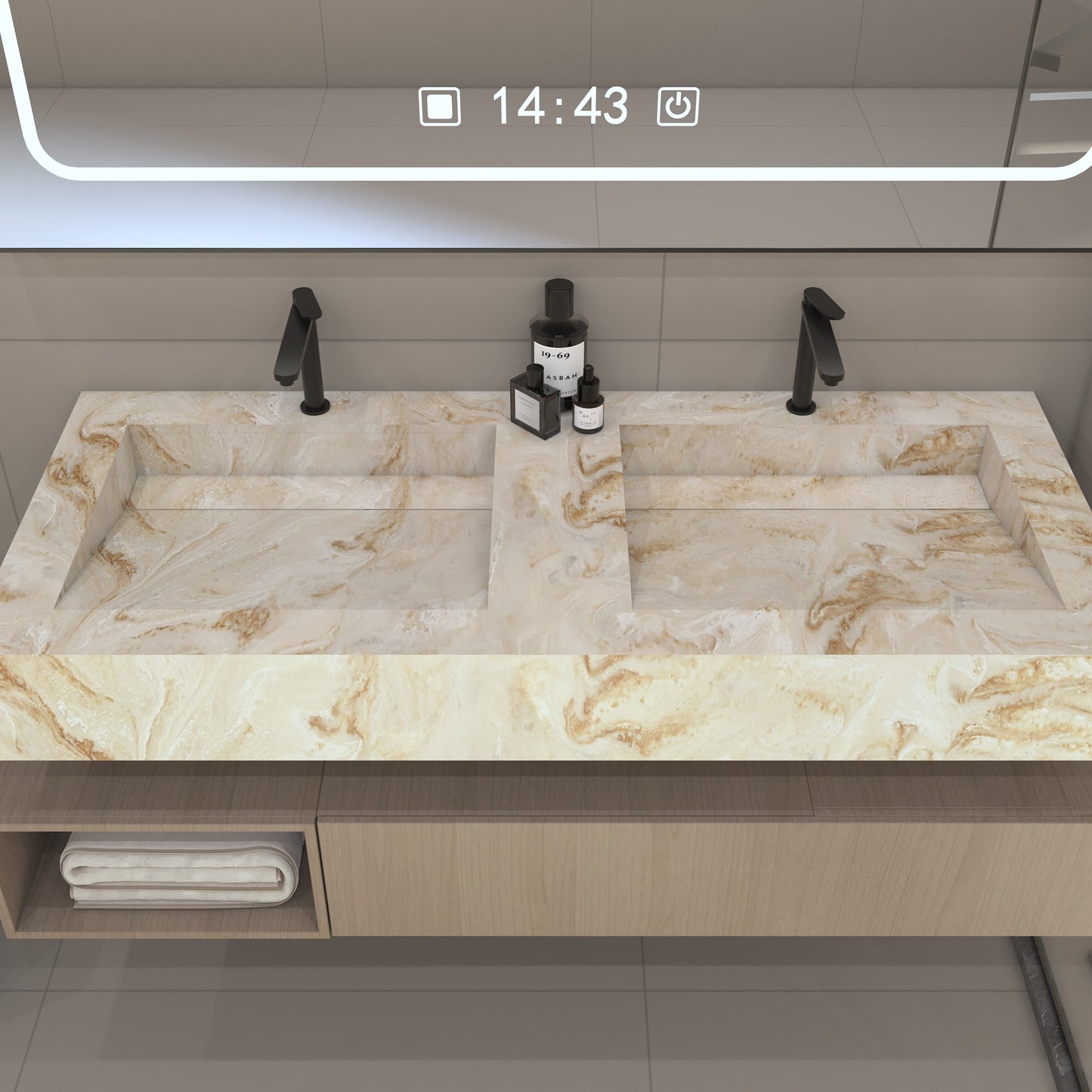 Nemesis Prestige Edge - Vasque Double Suspendue en Corian®
