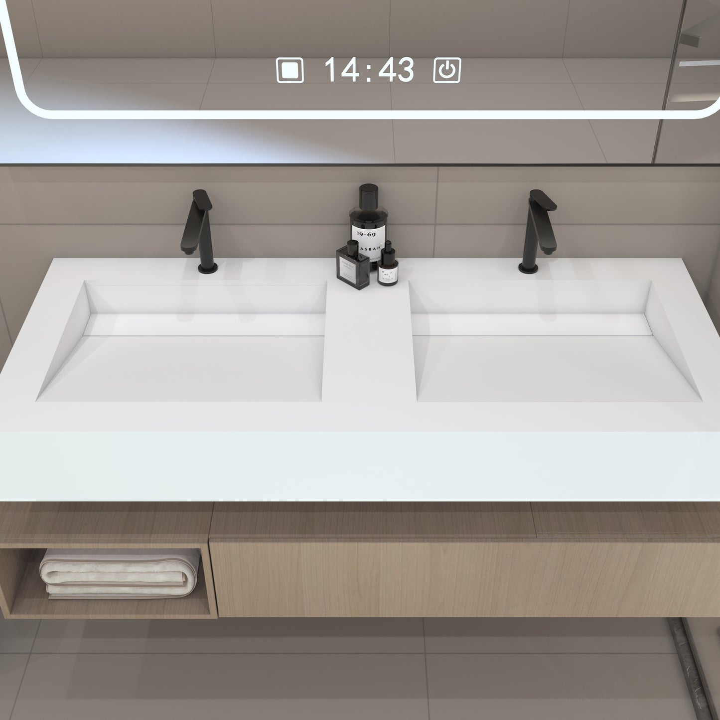 Nemesis Prestige Edge - Vasque Double Suspendue en Corian®