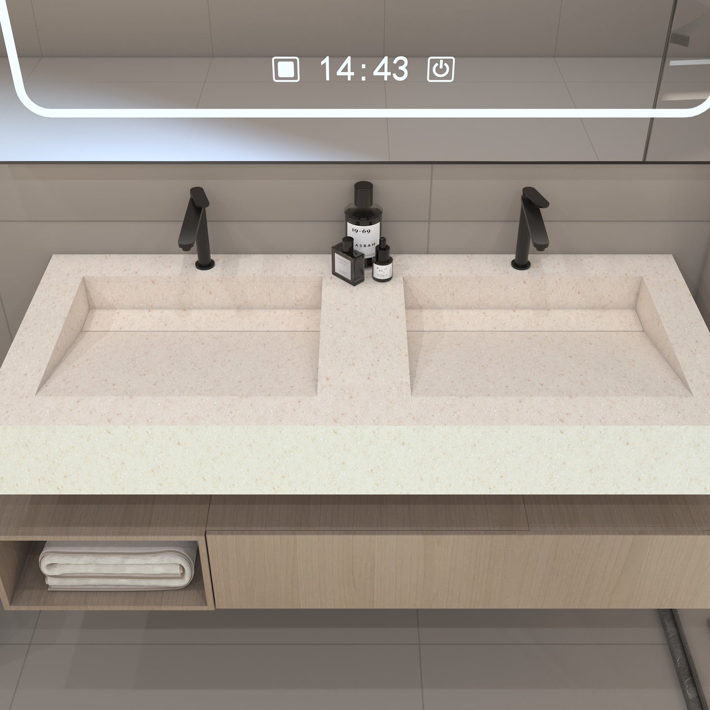 Nemesis Prestige Edge - Vasque Double Suspendue en Corian®