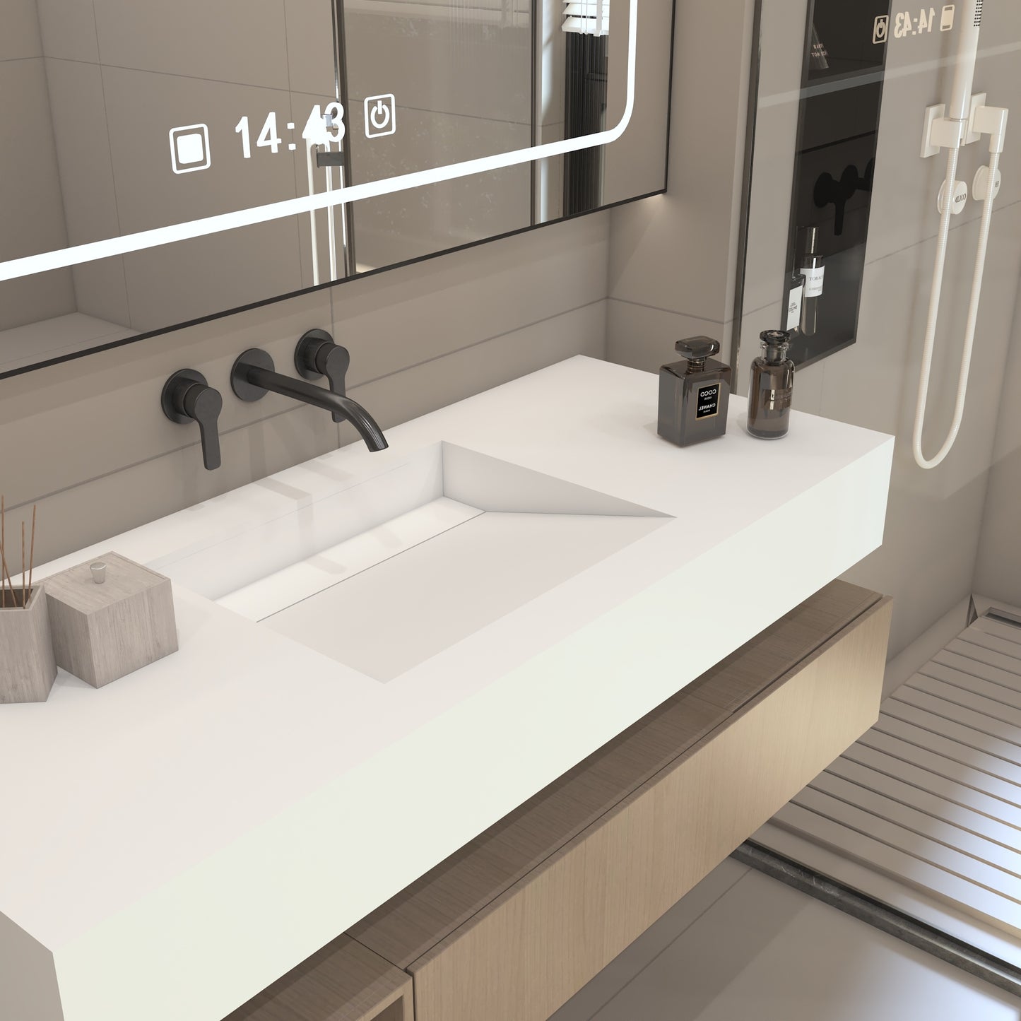 Nemesis Prestige Edge - Vasque Simple Suspendue en Corian®