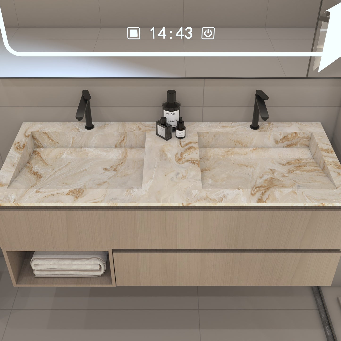 Nemesis Prestige – Vasque Double à Encastrer en Corian®