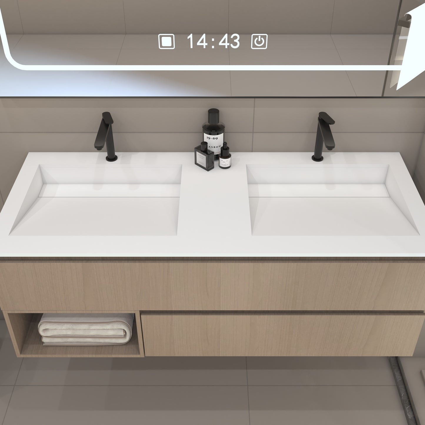 Nemesis Prestige – Vasque Double à Encastrer en Corian®