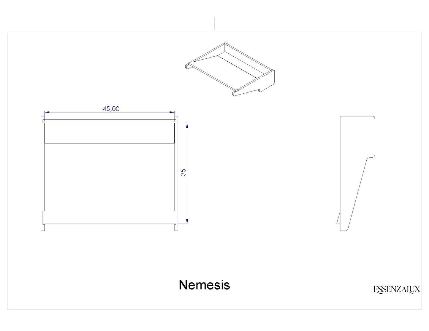 Nemesis Prestige Edge Corian® Single Wall-Hung Washbasin