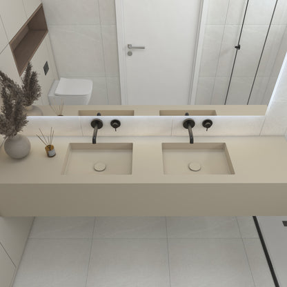Neptuno Prestige Deep Corian® Double Wall-Hung Washbasin
