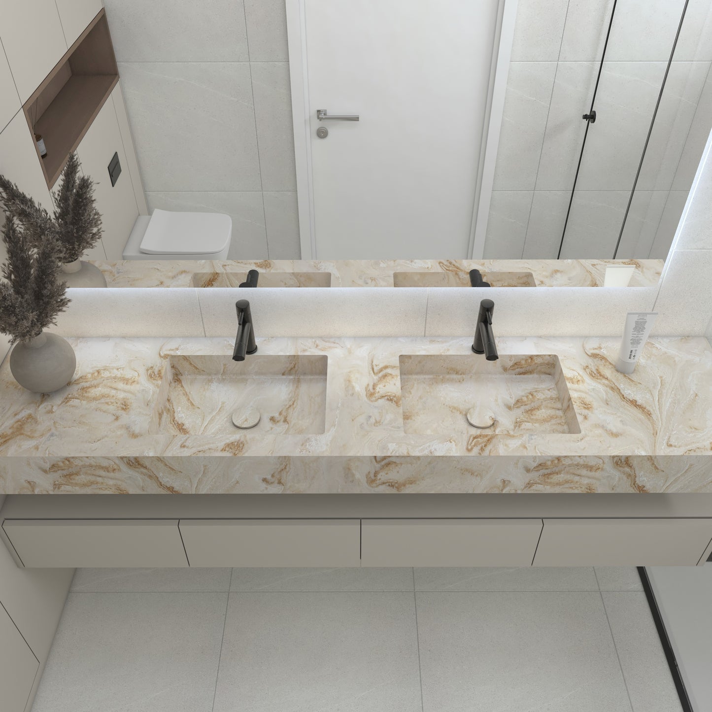 Neptune Prestige Edge - Vasque Double Suspendue en Corian®