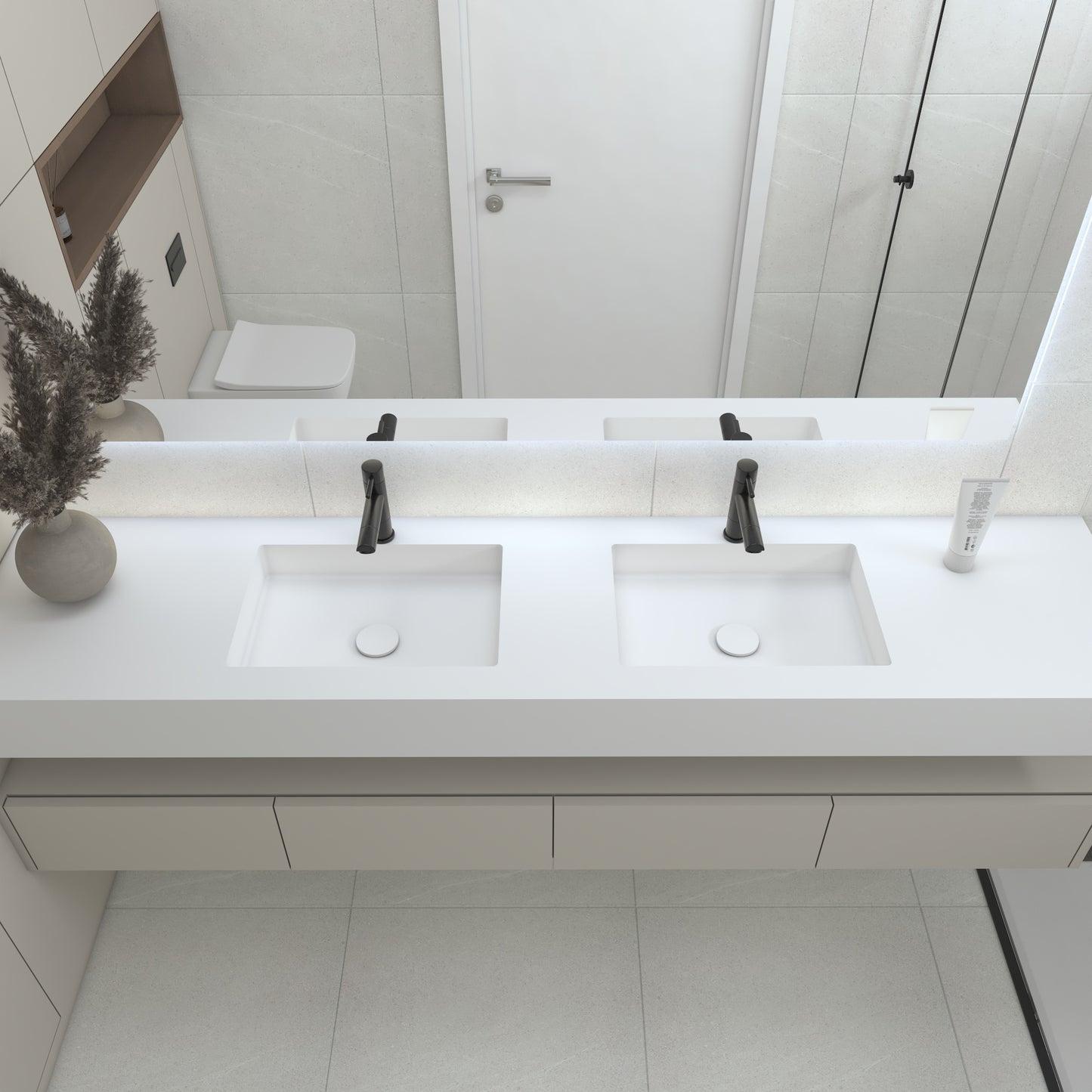 Neptune Prestige Edge - Vasque Double Suspendue en Corian®