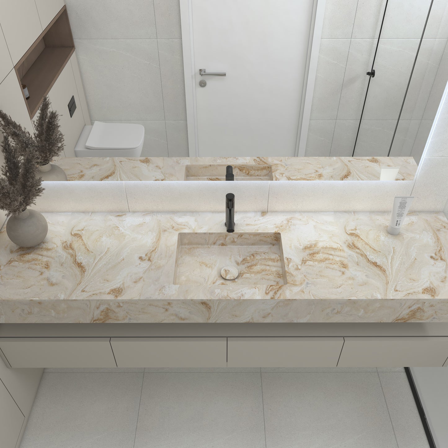 Neptune Prestige Edge - Vasque Simple Suspendue en Corian®
