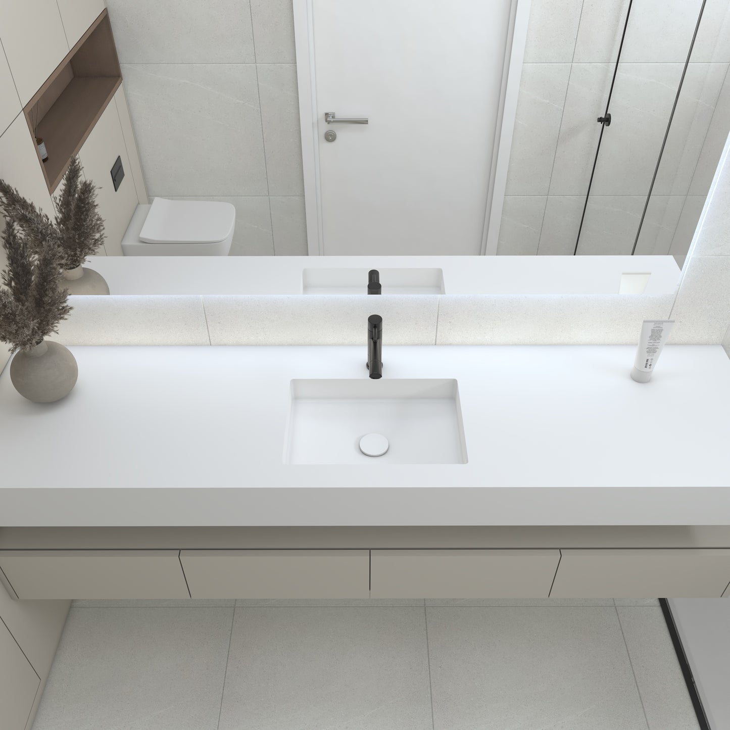 Neptune Prestige Edge - Vasque Simple Suspendue en Corian®