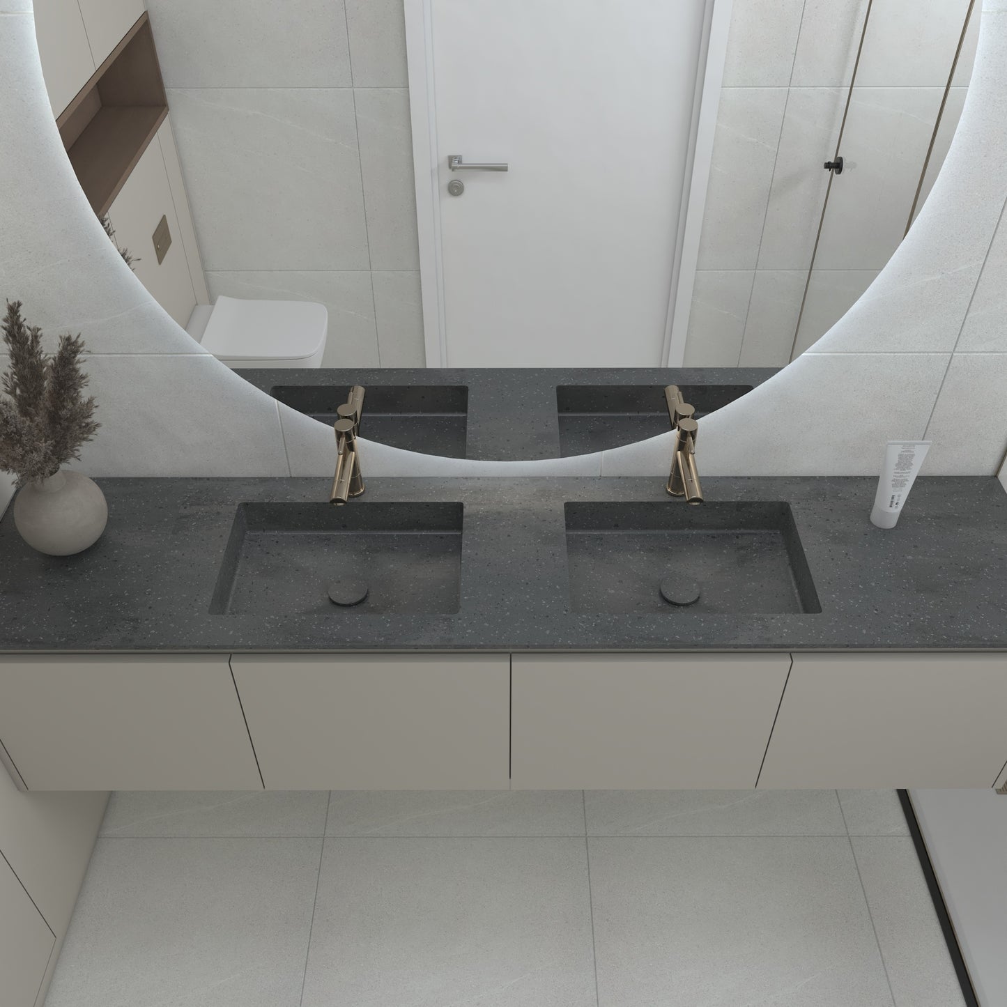Neptune Prestige – Vasque Double à Encastrer en Corian®