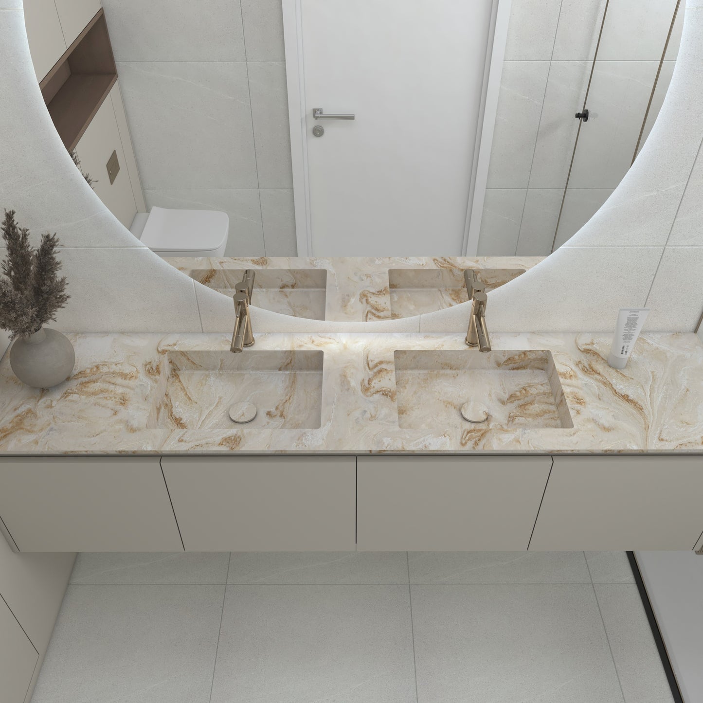 Neptune Prestige – Vasque Double à Encastrer en Corian®