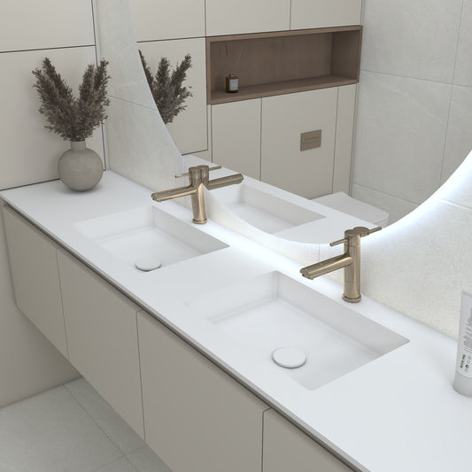 Neptune Prestige – Vasque Double à Encastrer en Corian®