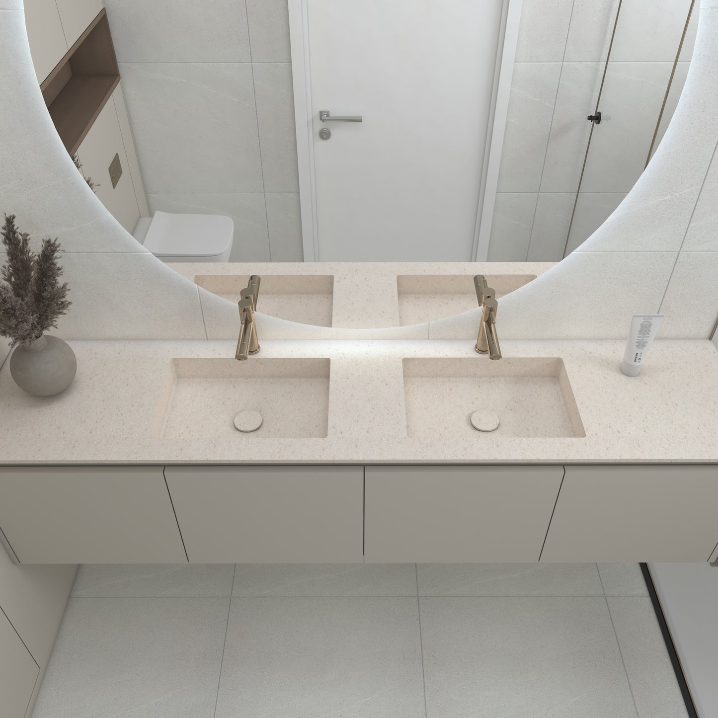 Neptune Prestige – Vasque Double à Encastrer en Corian®