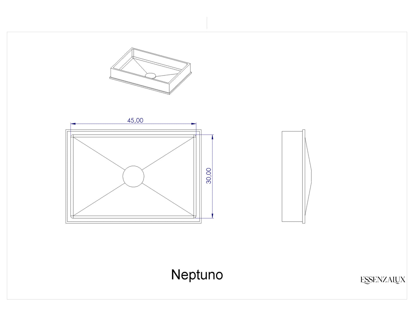 Neptuno Prestige Deep Corian® Double Wall-Hung Washbasin