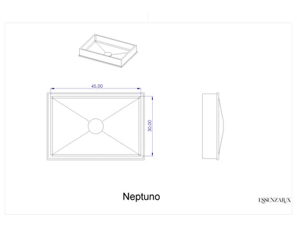 Neptuno Prestige Deep Corian® Double Wall-Hung Washbasin