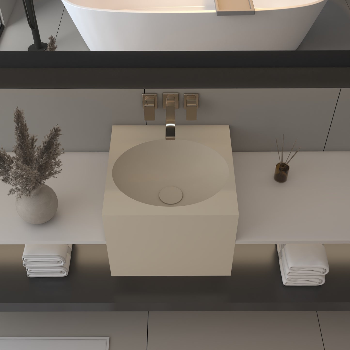 Vulcano Essence Deep - Lavatório Suspenso | Tamanho Mini em Corian®