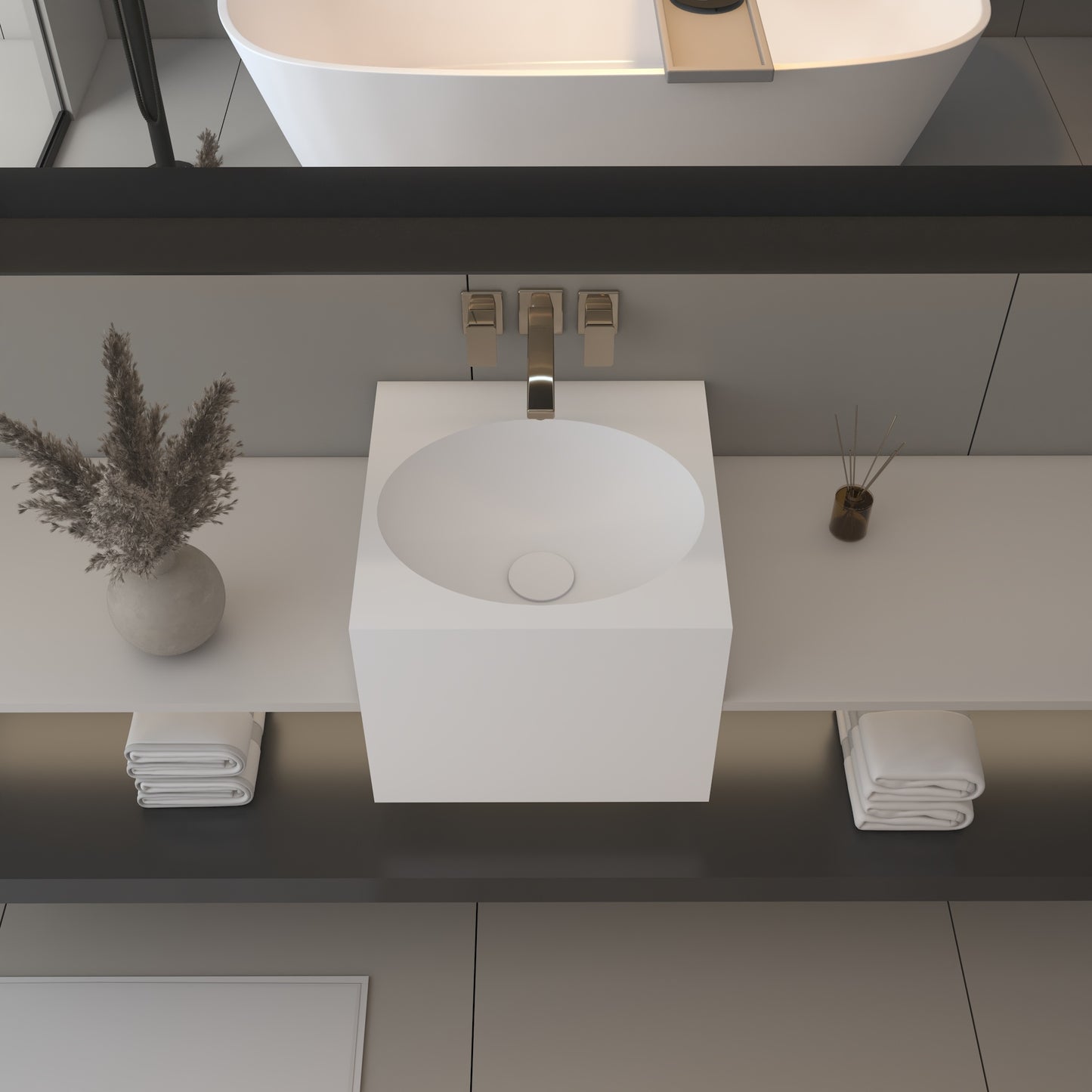 Vulcano Essence Deep - Lavatório Suspenso | Tamanho Mini em Corian®