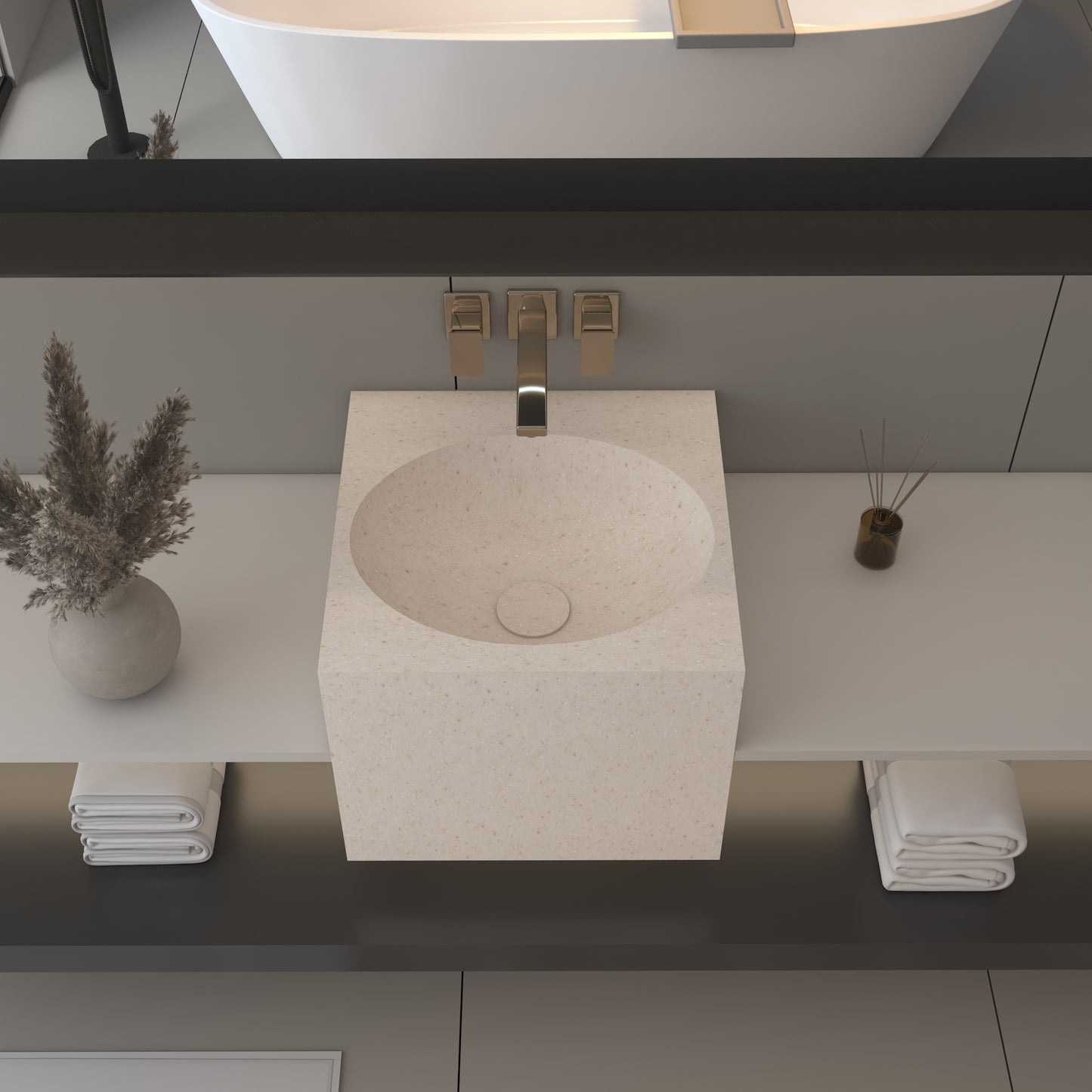 Vulcano Essence Deep - Lavatório Suspenso | Tamanho Mini em Corian®