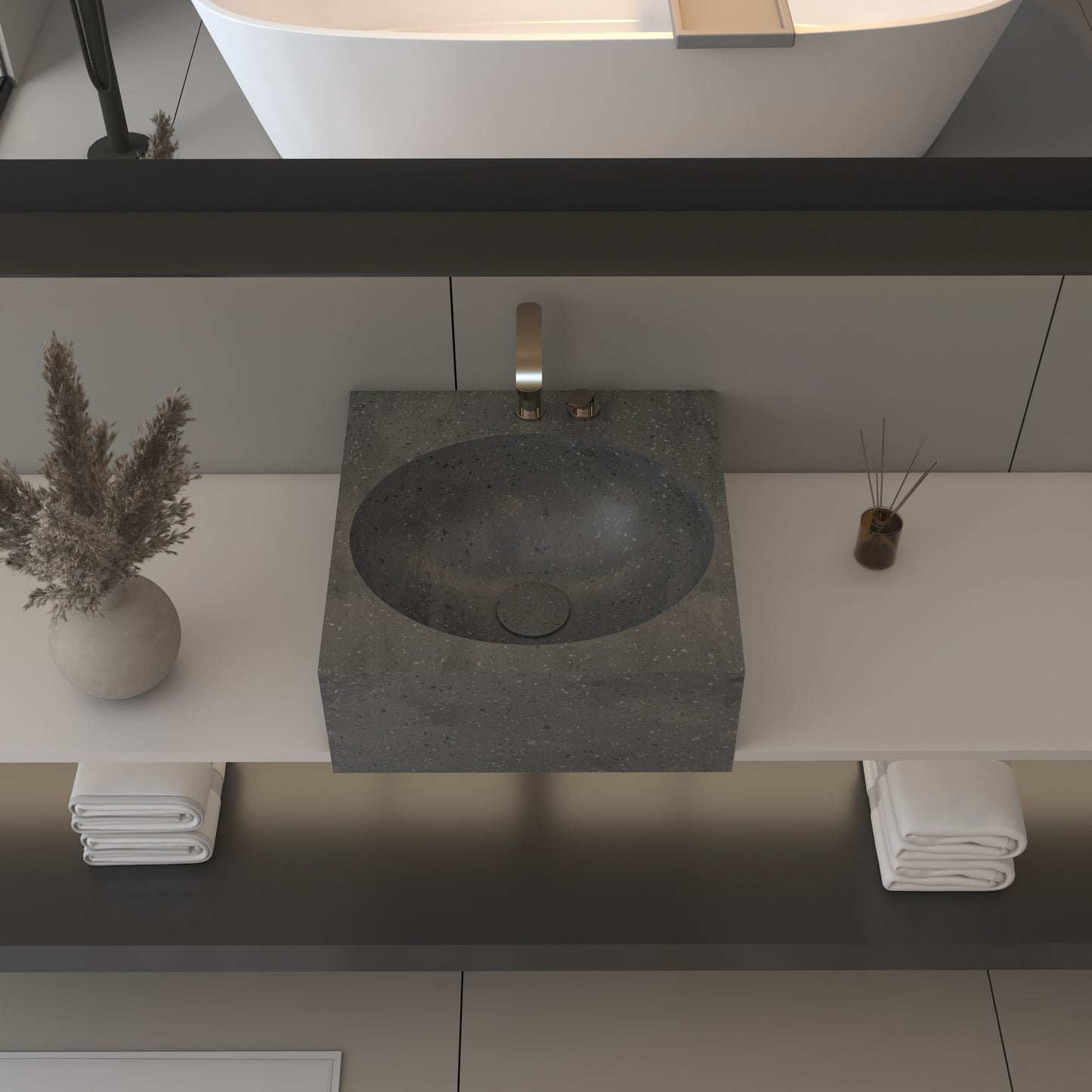 Vulcano Essence Edge - Lavatório Suspenso | Tamanho Mini em Corian®