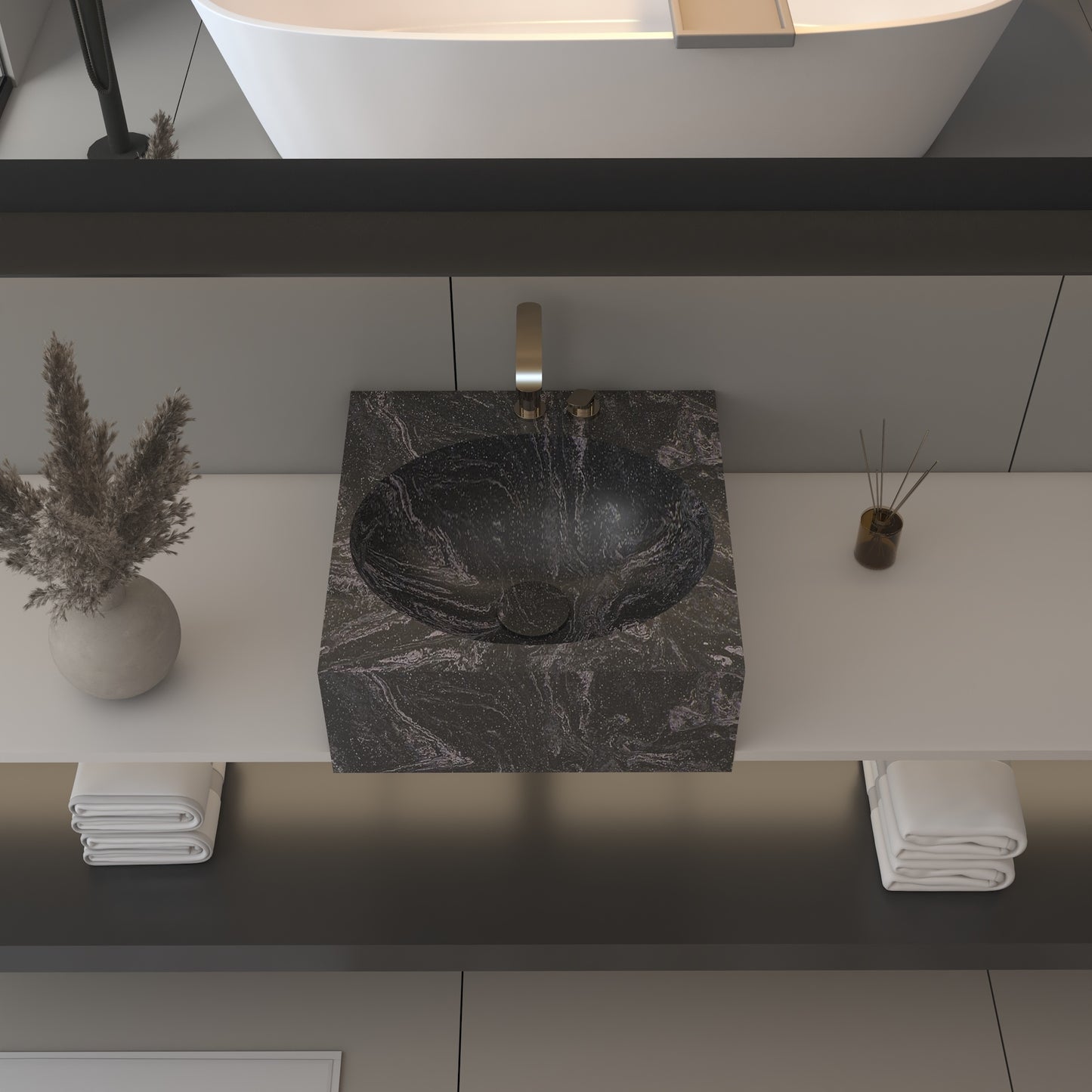 Vulcano Essence Edge - Lavatório Suspenso | Tamanho Mini em Corian®