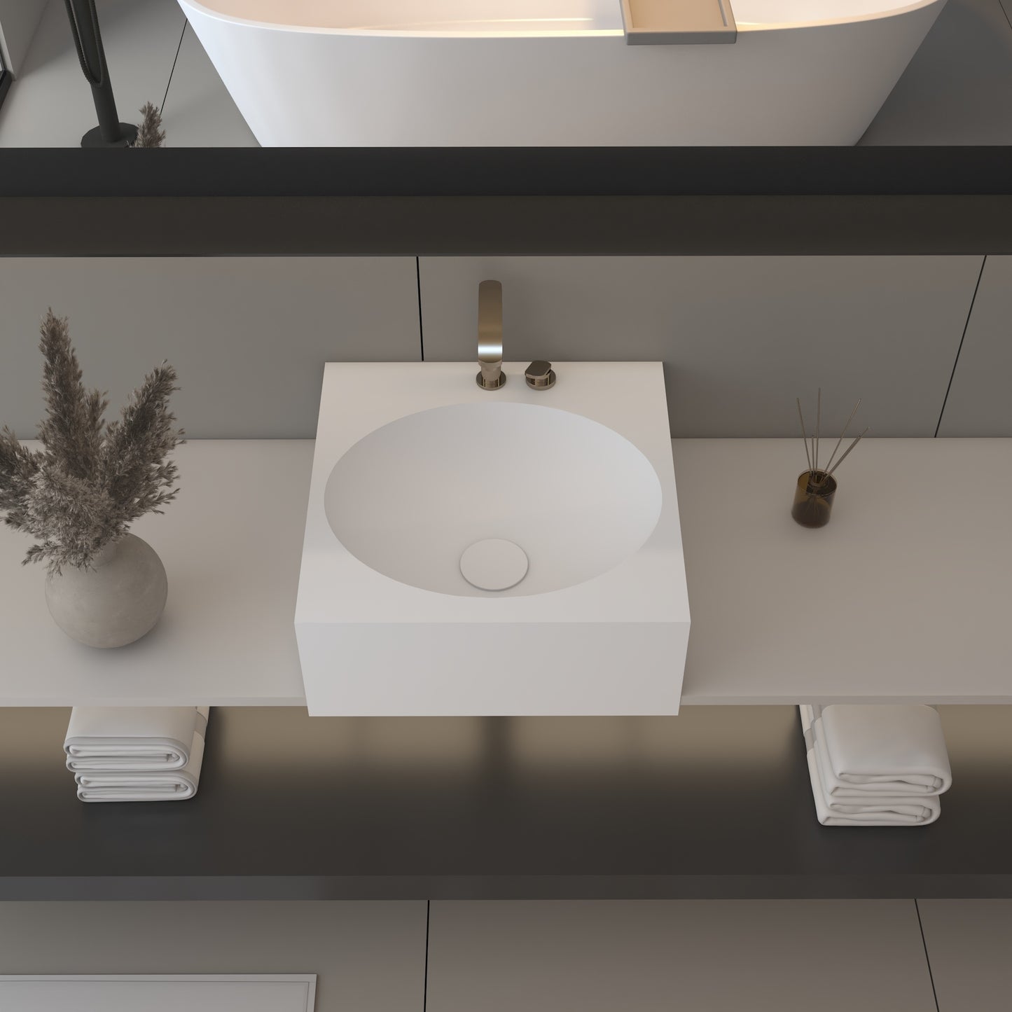 Vulcano Essence Edge - Lavatório Suspenso | Tamanho Mini em Corian®