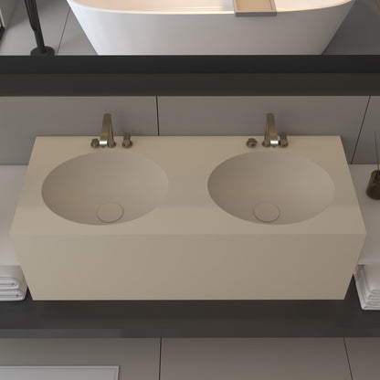 Vulcano Prestige Deep - Lavatório Duplo Suspenso em Corian®