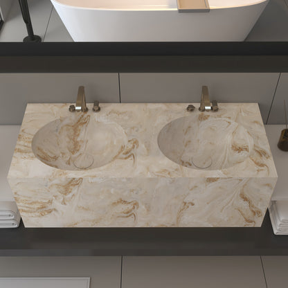 Vulcano Prestige Deep - Lavatório Duplo Suspenso em Corian®