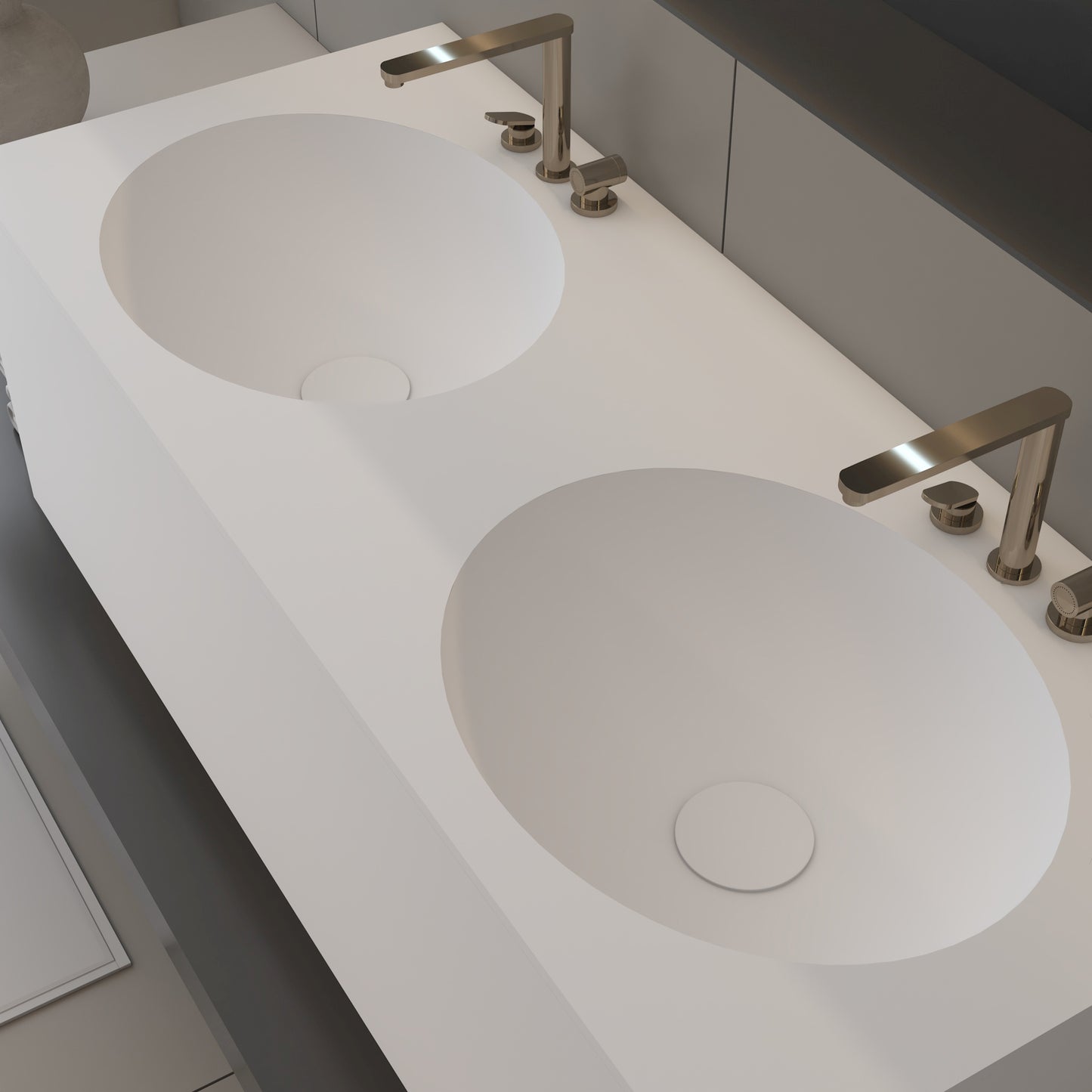 Vulcano Prestige Deep - Lavatório Duplo Suspenso em Corian®