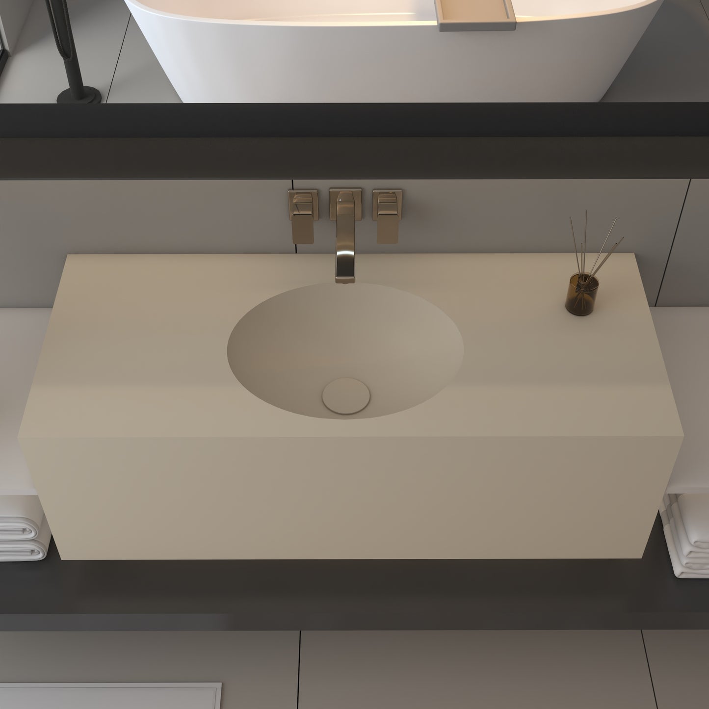 Vulcano Prestige Deep  - Lavatório Simples Suspenso em Corian®