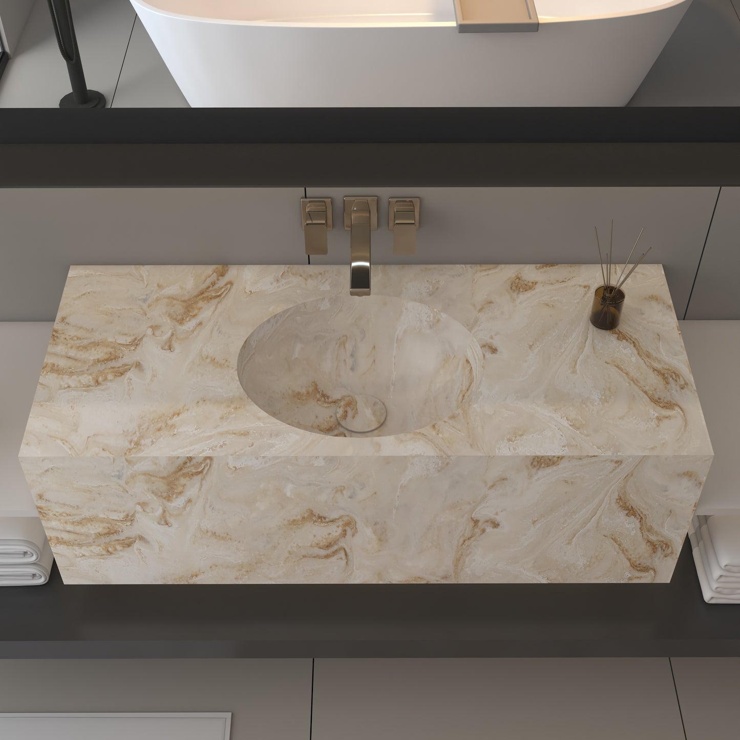 Vulcano Prestige Deep  - Lavatório Simples Suspenso em Corian®