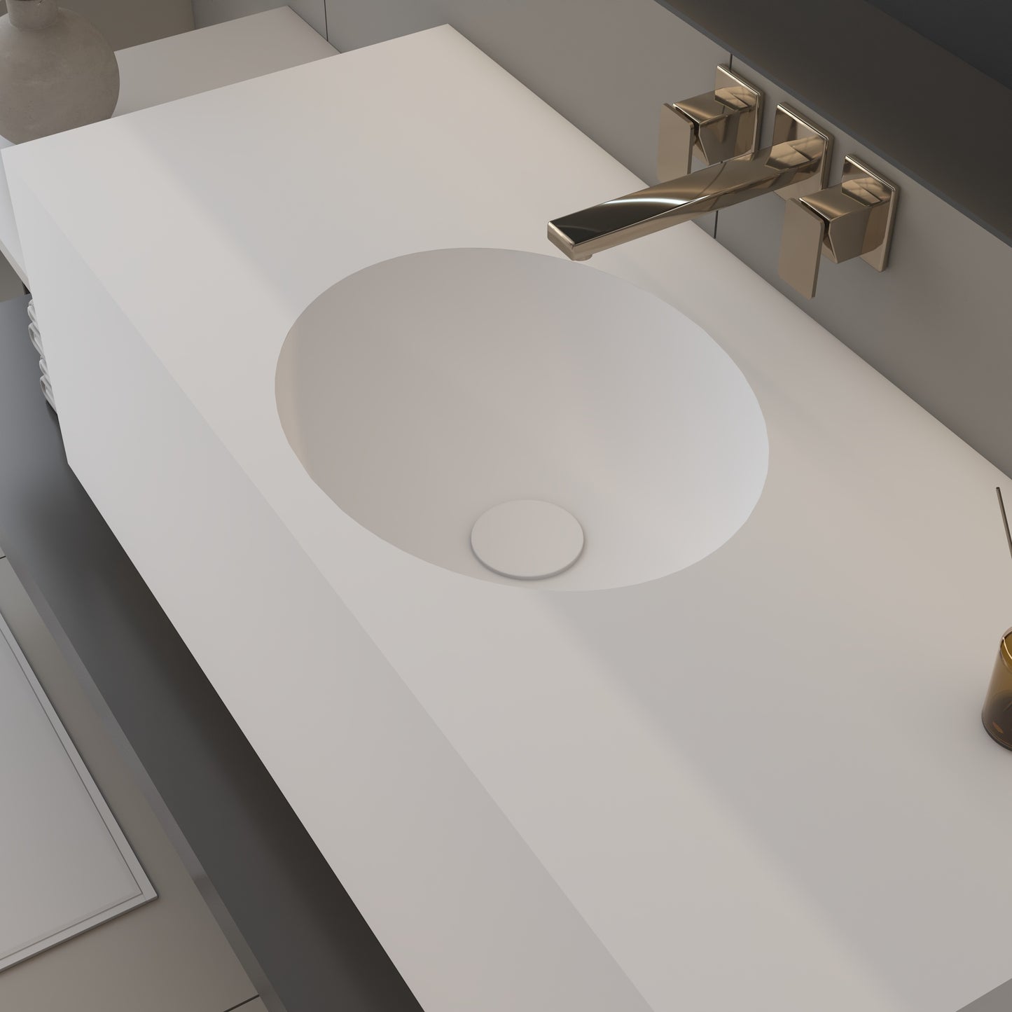 Vulcano Prestige Deep  - Lavatório Simples Suspenso em Corian®